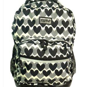 J World 18" Sunrise Rolling Backpack, Reractable Handle w/ Wheels, Heart Pattern